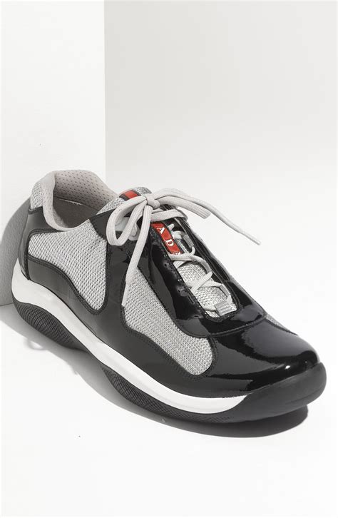 prada world cup sneakers black|prada men's america's cup sneakers.